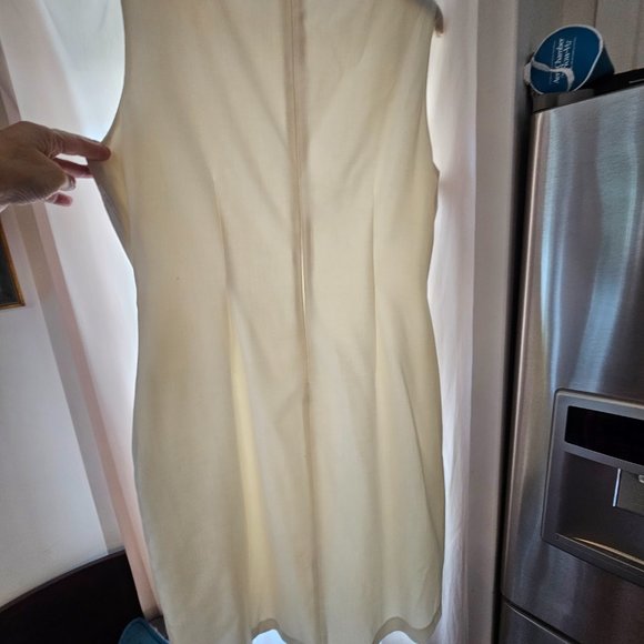 Ivanka Trump Ivory Dress Size 16 Gold Chain Sheath - Picture 4 of 10